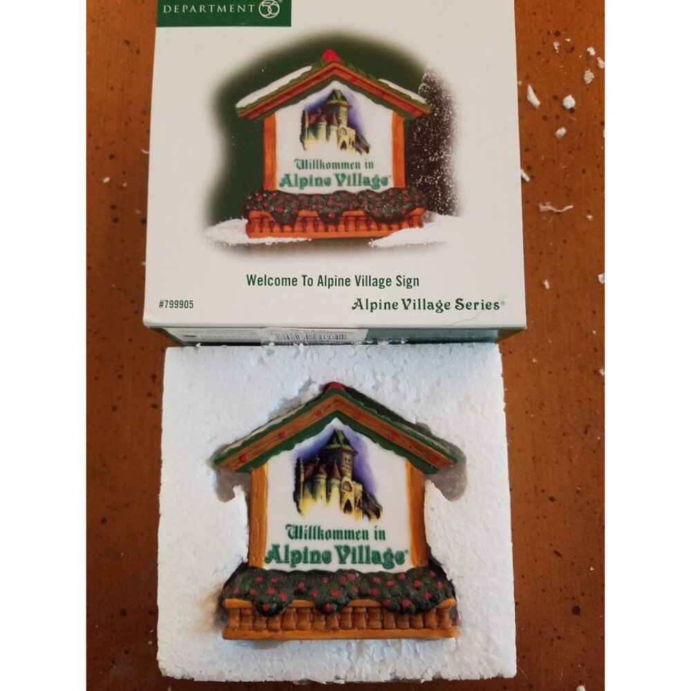 "Welcome To Alpine Village Sign" #799905 Alpine Village Series -Retired-